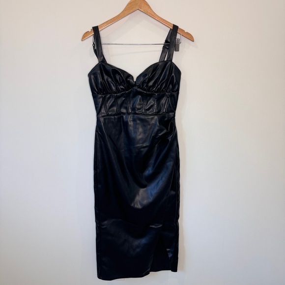 Revolve x Remi Black Faux Leather Gwen Dress (S) - Picture 4 of 12
